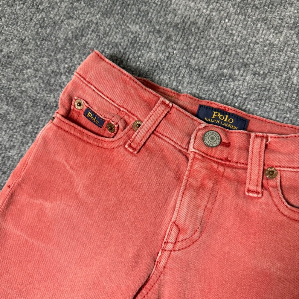 Polo Ralph Lauren Sullivan Slim Red Denim Shorts Adjustable Waist Kids Size 3